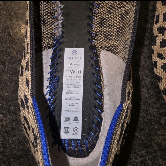 Rothy's The Point Leoparf Cheetah Pattern Ballet Flats - Tan and Black Sz10W - Picture 3 of 4